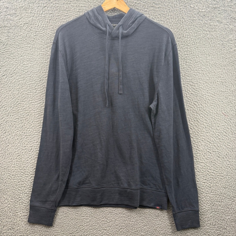 Faherty Hoodie Mens‎ M Blue Sunwashed Organic Cotton Long Sleeve Pullover